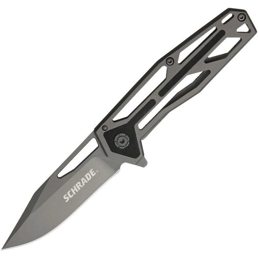Schrade 1084283 Framelock Gray Titanium Coated Knife With Titanium Finish Stainless Handle 3 Schrade 1084283 Framelock Gray Titanium Coated Knife With Titanium Finish Stainless Handle