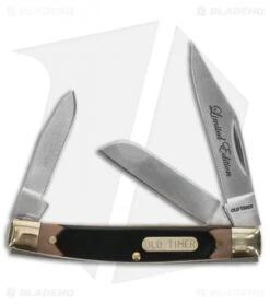 Old Timer Limited Edition 3-Piece Gift Set Fixed/Folders Black W/ Tin -Schrade Knife Shop Old Timer 3 Piece Fixed Folders Saw Cut Handles Satin BHQ 123469 jr folding 1