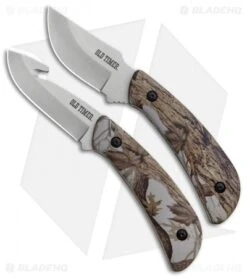 Schrade Old Timer Snowblind Camo Fixed Blade Hunting Knife Combo Set (2 Piece)
