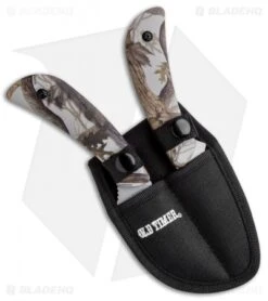 Schrade Old Timer Snowblind Camo Fixed Blade Hunting Knife Combo Set (2 Piece) -Schrade Knife Shop Old Timer Snowblind Camo 2 Piece Set 1085928 BHQ 87011 jr sheath