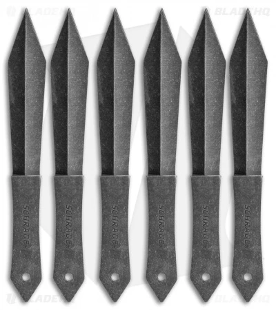 Schrade 6 Piece Throwing Knife Set W/ Nylon Sheath (Black Stonewash) 3 Schrade 6 Piece Throwing Knife Set W/ Nylon Sheath (Black Stonewash)