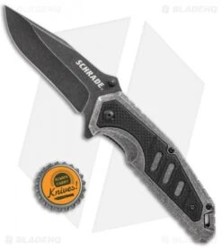 Schrade Blackwash Liner Lock Knife (3.25" Black SW) SCH507 -Schrade Knife Shop Schrade Blackwash LL Black SW SCH507 BHQ 61961 jr bottlecap