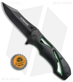 Schrade EDC Liner Lock Knife Aluminum Black (3.3" Black) SCP17-32 -Schrade Knife Shop Schrade EDC Aluminum Black Green Black SCP17 32 BHQ 75994 jr bottlecap