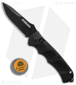 Schrade Extreme Survival Spear Point Automatic Knife (3.25" Black) SC60B -Schrade Knife Shop Schrade Extreme Survival black BHQ 2747 er bottlecap
