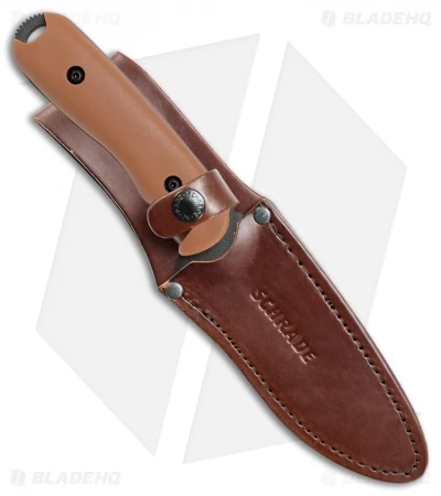 Schrade Frontier Fixed Blade Knife Brown Grivory (5" Black SW) SCHF42D 4 Schrade Frontier Fixed Blade Knife Brown Grivory (5" Black SW) SCHF42D - Image 2