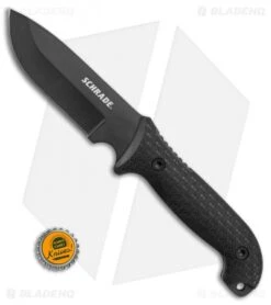 Schrade Frontier Full Tang Fixed Blade Knife Black TPE (5" Black) SCHF51 -Schrade Knife Shop Schrade Frontier full tang black TPE black SCHF51 BHQ 62032 er size