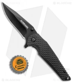 Schrade Fanatic Liner Lock Knife Black G-10 (3.4" Black) -Schrade Knife Shop Schrade G 10 UG Sweepback Drop Black 1136034 BHQ 125132 jr bottlecap