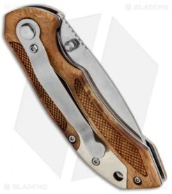 Old Timer Spring Assisted Knife Desert Ironwood (3" Mirror) -Schrade Knife Shop Schrade Ironwood SA with Inlay 901OT 1084275 BHQ 81275 jr side