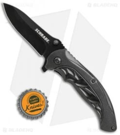Schrade Liner Lock Knife Black Al (3.5" Black) SCH508 7 Schrade Liner Lock Knife Black Al (3.5" Black) SCH508 -Schrade Knife Shop Schrade LL Black Alum Black SCH508 BHQ 61962 jr bottlecap