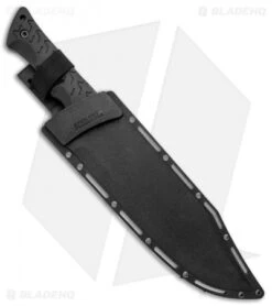 Schrade Leroy Bowie Fixed Blade Knife Black TPE (10.25" Gray) SCHF45 -Schrade Knife Shop Schrade Leroy Bowie Black TPE Gray SCHF45 BHQ 36734 jr sheath