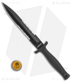 Schrade Needle Boot Knife Fixed Blade W/ Leather Sheath (7.5" Black Serr) -Schrade Knife Shop Schrade Needle Boot knife leather sheath black serr BHQ 62026 er size