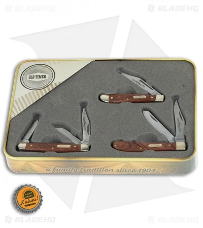 Schrade Old Timer Rosewood Brass 3-Piece Knife Set 1130063 6 Schrade Old Timer Rosewood Brass 3-Piece Knife Set 1130063 - Image 4