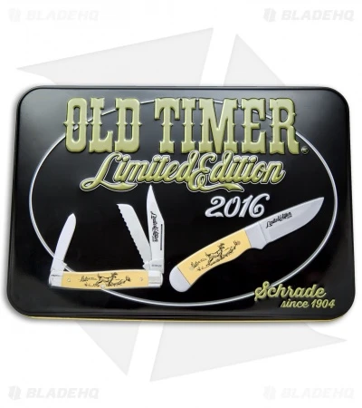 Old Timer 2016 Limited Edition Knife Gift Set Yellow Scrimshaw 4 Old Timer 2016 Limited Edition Knife Gift Set Yellow Scrimshaw - Image 2