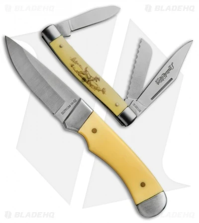 Old Timer 2016 Limited Edition Knife Gift Set Yellow Scrimshaw 3 Old Timer 2016 Limited Edition Knife Gift Set Yellow Scrimshaw