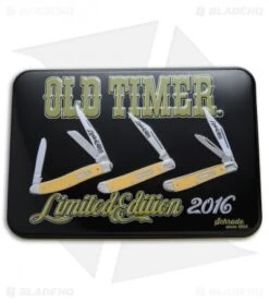 Schrade Old Timer Limited Edition Pocket Knife Gift Set Yellow (Set Of 3) -Schrade Knife Shop Schrade Old Timer Lim Gift Set Yellow SCPROM 16 20CP BHQ 50615 jr tin