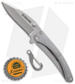 Schrade Pocket Protector Frame Lock Knife Gray (2.5" Bead Blast) -Schrade Knife Shop Schrade Pocket Protector FL Gray BB SCH222G BHQ 61933 jr bottlecap