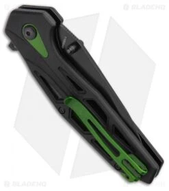 Schrade SCH U.G. Liner Lock Knife Green/Black (3.25" Black) 1100044 -Schrade Knife Shop Schrade SCH U.G. Liner Lock Knife Green Black Black BHQ 93632 kp side
