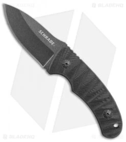 Schrade SCHF57 Full Tang Fixed Blade Knife Black G-10 (2.5" Black)