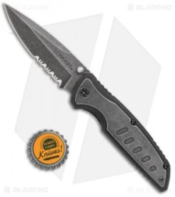 Schrade Stonewash Liner Lock Knife Black G-10 (3.5" Stonewash Serr) SCH505S -Schrade Knife Shop Schrade SW LL Black G 10 SW Serr SCH505S BHQ 61959 jr bottlecap