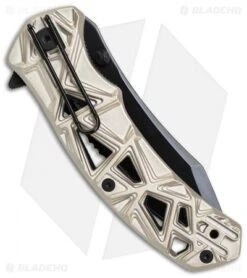 Schrade Shizzle MAGIC Spring Assisted Knife Champagne (3.375" Black Serr) -Schrade Knife Shop Schrade Shizzle MAGIC SA Champagne Black Serr SCHA11CS BHQ 61994 jr side clip