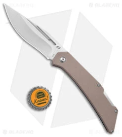 Schrade Slingshot Lockback Knife Tan G-10 (3.75" Satin) -Schrade Knife Shop Schrade Slingshot LB Tan G 10 Satin BHQ 140098 jr bottlecap 2