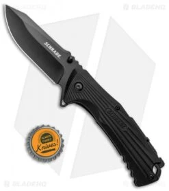 Schrade U.G. Liner Lock Knife Black W/Firestarter (3.5" Black) -Schrade Knife Shop Schrade U.G. LL Black Firestarter Black 1100046 BHQ 93631 jr bottlecap
