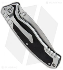 Schrade Ultra Glide Liner Lock Folding Knife Black G-10 (3.5" Stonewash) SCH305 -Schrade Knife Shop Schrade Ultra Glide Black G 10 SW SCH305CP BHQ 67484 jr side 2