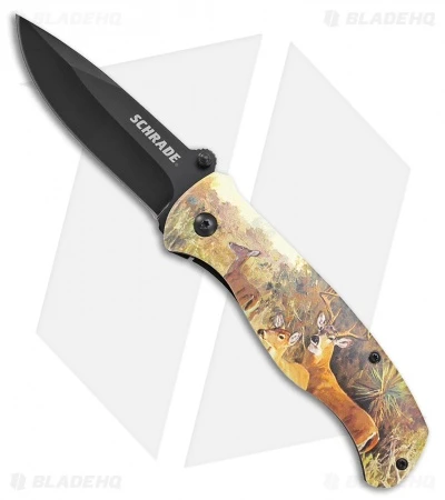 Schrade Whitetail Drop Point Liner Lock Knife ( 3.5" Black) SCHPROM1615CP 3 Schrade Whitetail Drop Point Liner Lock Knife ( 3.5" Black) SCHPROM1615CP