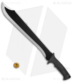 Schrade Clip Point Machete Fixed Blade W/ Sawback (14.8" Black) SCMACH2CP -Schrade Knife Shop Schrade clip point machete sawback black SCMACH2CP BHQ 62067 er size