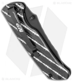 M&P American Patriot Folder Knife Black US Flag/Barbed Wire (3.25" Black Serr) 9 M&P American Patriot Folder Knife Black US Flag/Barbed Wire (3.25" Black Serr) -Schrade Knife Shop Smith and Wesson MP American Patriot Folder in Tin BHQ 123480 jr side