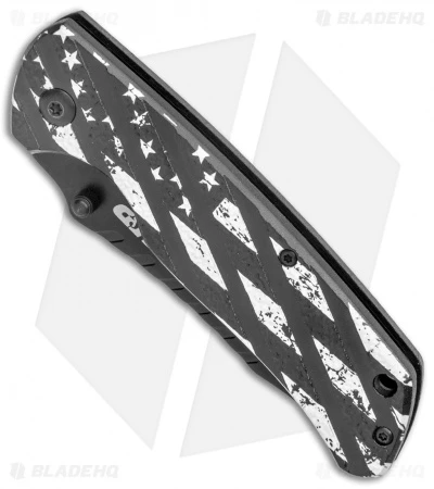 M&P American Patriot Folder Knife Black US Flag/Barbed Wire (3.25" Black Serr) 4 M&P American Patriot Folder Knife Black US Flag/Barbed Wire (3.25" Black Serr) - Image 2