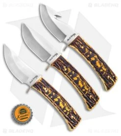 Uncle Henry 3 Piece Elk Fixed Blade Knife Set -Schrade Knife Shop Uncle Henry 3pc Fixed Elk Gift Set BHQ 123478 td size