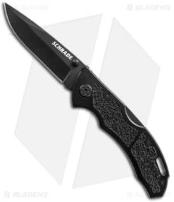 Schrade Tactical Drop Point Lockback Knife (3.1" Black) SCH202