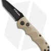 Schrade Mini Extreme Survival Tanto Auto Knife Tan (2.5" Black Serr) SC60MBRTS -Schrade Knife Shop schrade extreme survival tanto serrated sc60mbrts