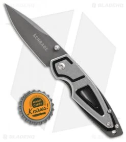 Schrade Layered Liner Lock Knife Gunmetal Gray (2.7" Gray) SCH224 -Schrade Knife Shop schrade layered linerlock SCH224 BHQ 61937 dl bottlecap