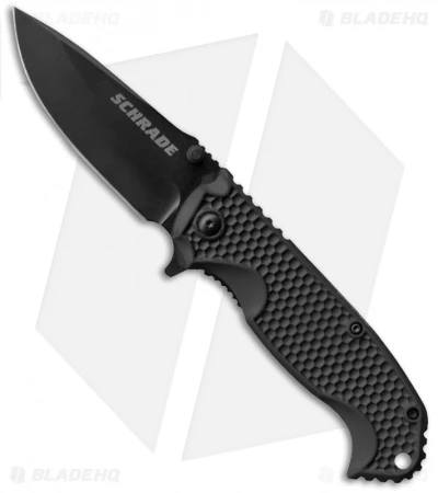 Schrade Drop Point Liner Lock Knife (3.25" Black) SCH001 3 Schrade Drop Point Liner Lock Knife (3.25" Black) SCH001