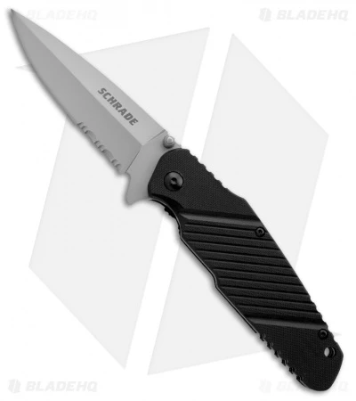 Schrade Spear Point Liner Lock Knife G10 (3.5" Bead Blast Serr) SCH108S 3 Schrade Spear Point Liner Lock Knife G10 (3.5" Bead Blast Serr) SCH108S